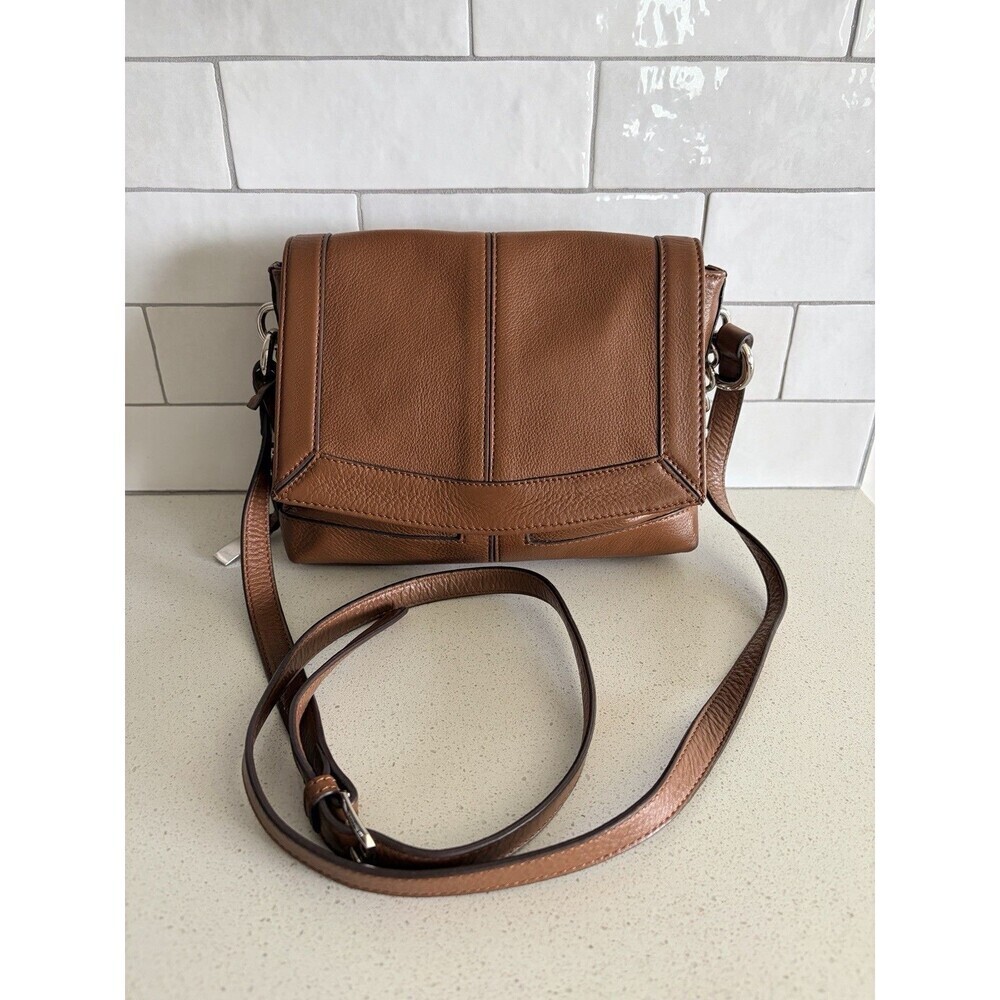 B. Makowsky Brown Leather oxford bag Crossbody Purse